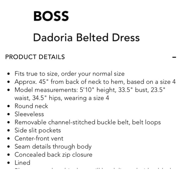 BOSS HUGO BOSS DADORIA GREEN SLEEVELESS BELTED SHEATH DRESS - Picture 3 of 14